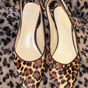 Ann Taylor Tanja haircalf slingback bow pumps,